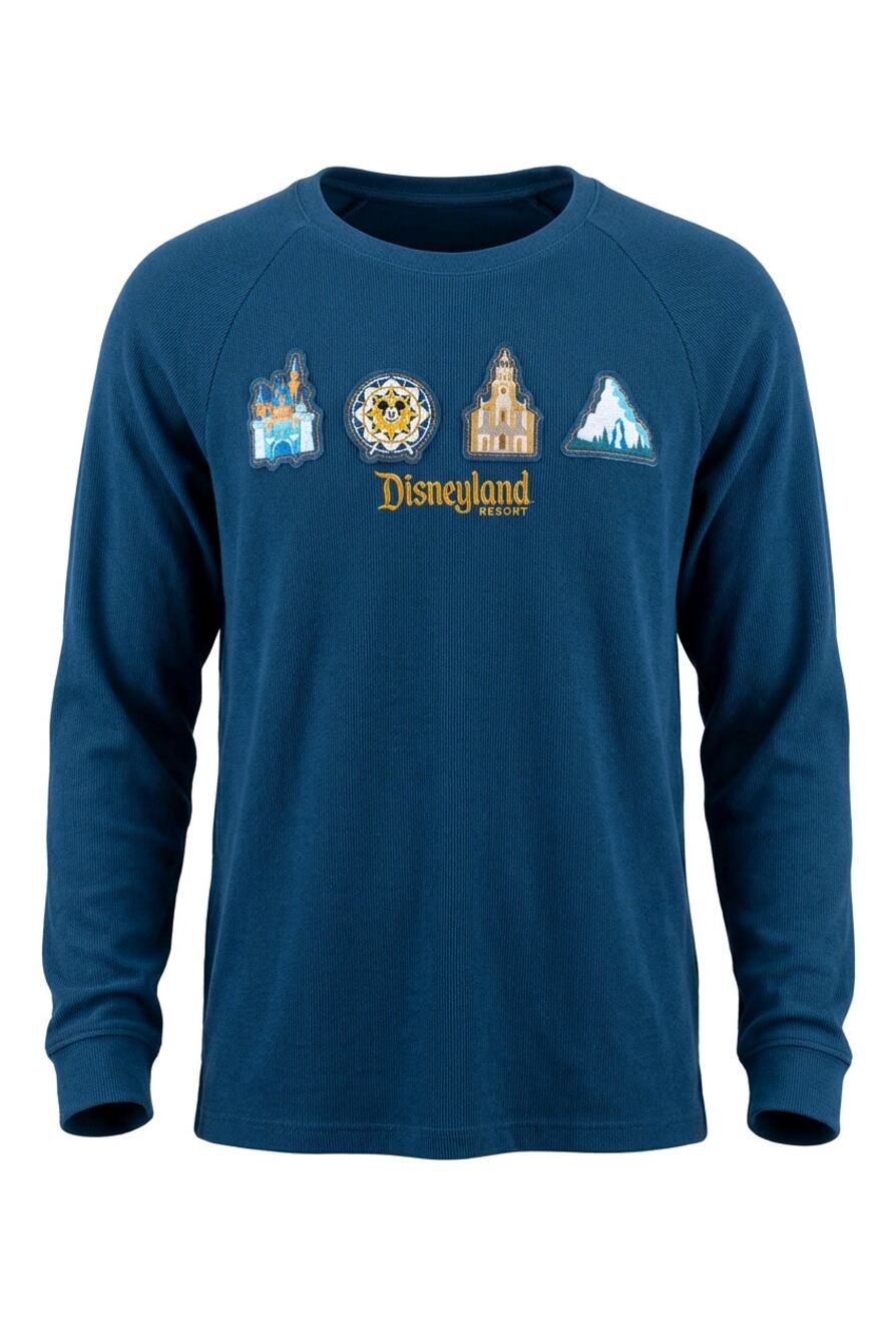 Disney Parks Disneyland Resort Icons Attraction Patches Navy Long Sleeve Shirt L